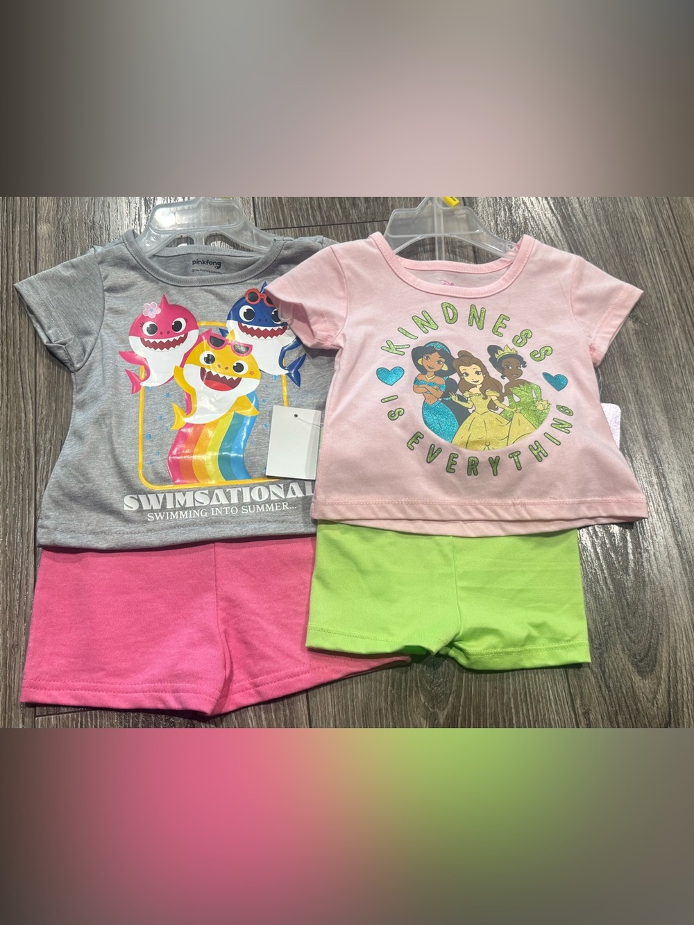 NWT Disney Pink, Gray & Green Kids Pinkfong & Disney Princess